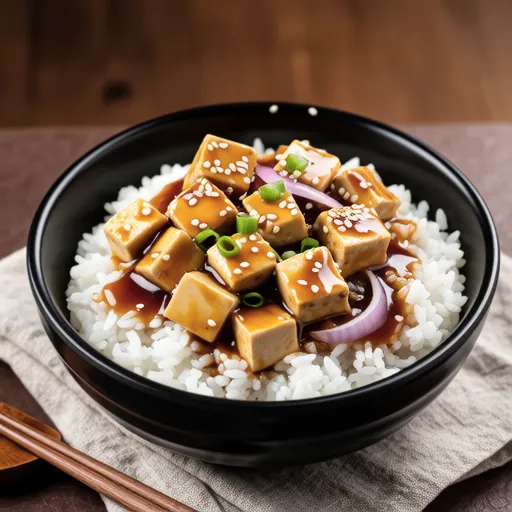 Quick Oyster Sauce Tofu Rice Bowl