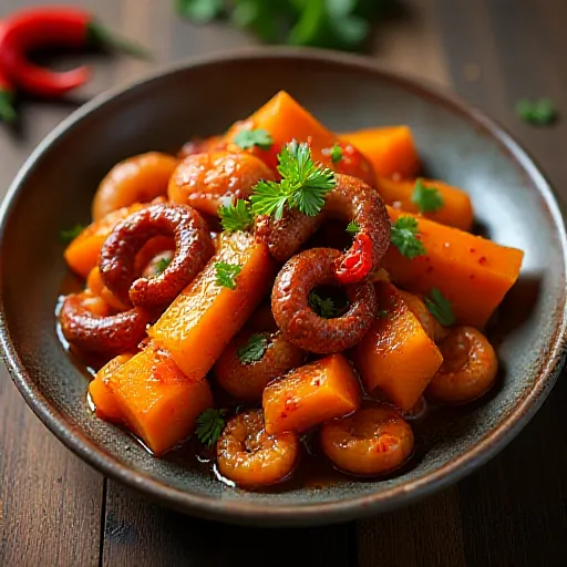 Spicy Stir-fried Octopus and Pumpkin