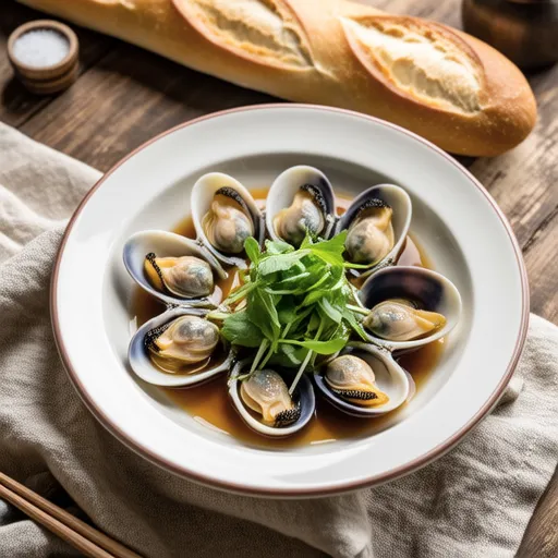 Clams and Watercress Butter Soy Sauce Simmer
