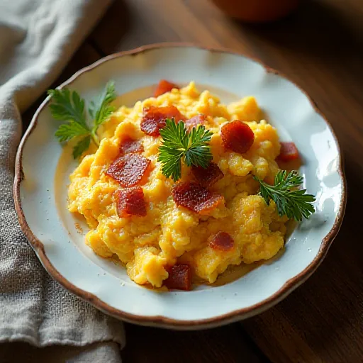 Ovos mexidos com bacon