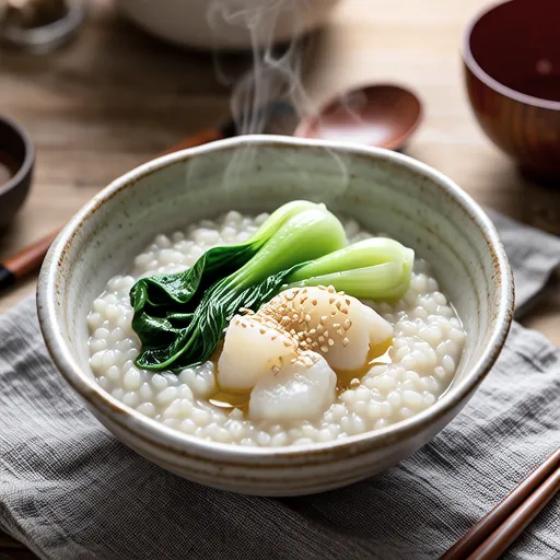 Chingensai and Shirasu Rice Porridge