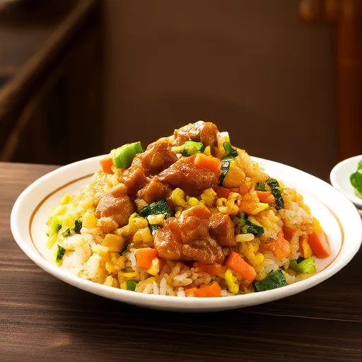 ข้าวผัดไก่และผัก