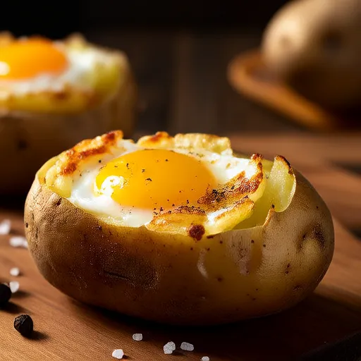Patate al forno con ripieno di uova