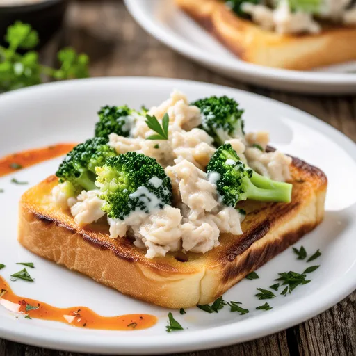Broccoli and Fish Cake Toast