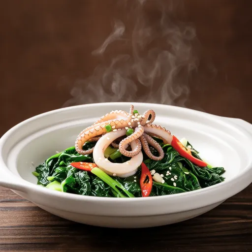 Stir-fried Cabbage and Squid with Salt