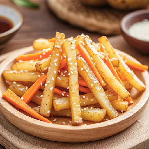 Easy Stir-fried Potato and Carrot Strips
