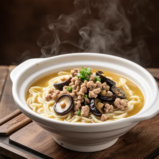 Shiitake and Ground Pork Vermicelli Soup
