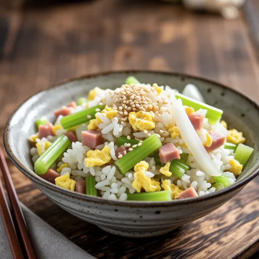 Fragrant and Nutty Celery Fried Rice