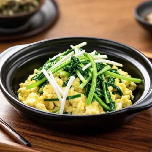 Komatsuna and Shirasu Egg Stir-fry