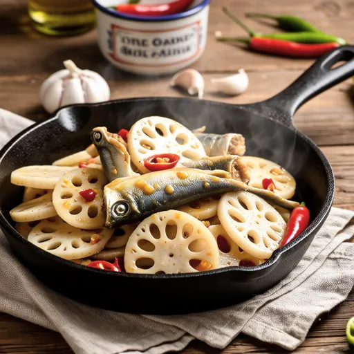 Lotus Root and Mackerel Can Ajillo