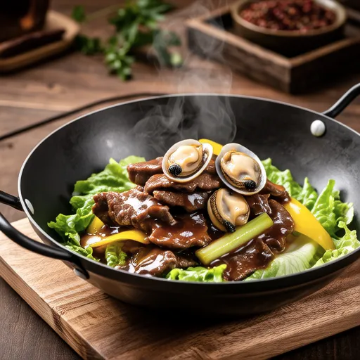 Beef and Sunny Lettuce Oyster Stir-fry
