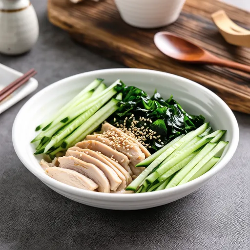 Steamed Chicken and Wakame Chinese-style Salad