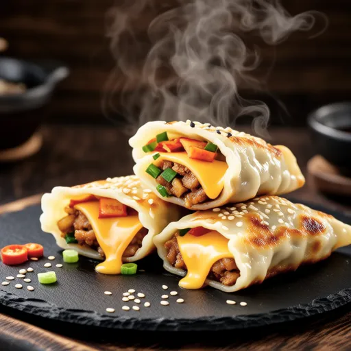 Kimchi Cheese Dumplings