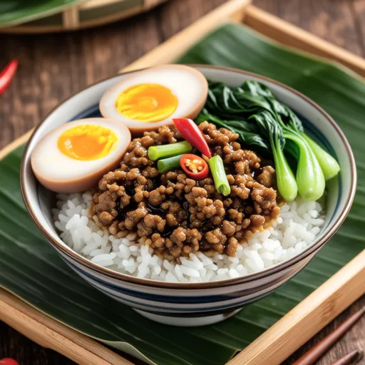 Southeast Asian Style Pork Spinach Rice Bowl