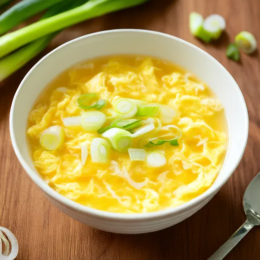 Yeşil Soğanlı Yumurta Çorbası