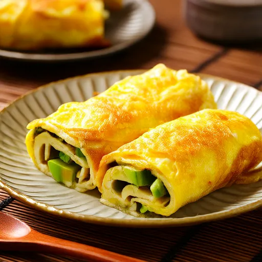 Omelette with Cabbage and Avocado