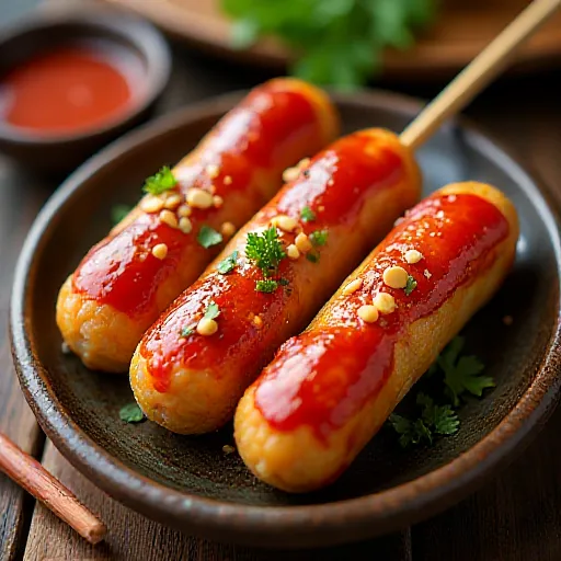 Sotteok Sotteok (Korean Sausage and Rice Cake Skewers)