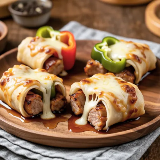 Cheese-Stuffed Bell Pepper Pork Rolls