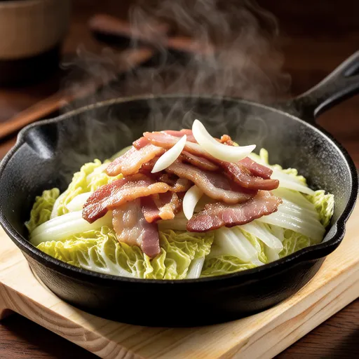 Bacon Stir-fried Napa Cabbage