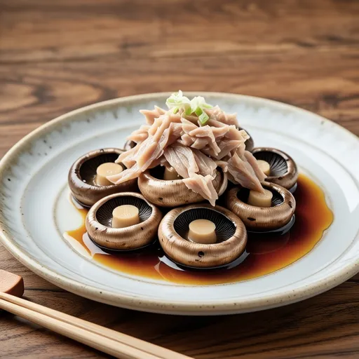 Enoki and Tuna with Bonito Flakes