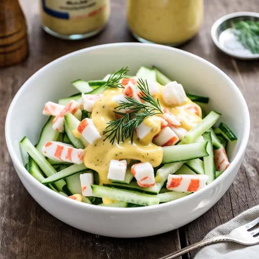 Crab Stick Cucumber Mustard Salad