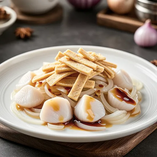 Fresh Onion and Scallop Wasabi Mayo Salad