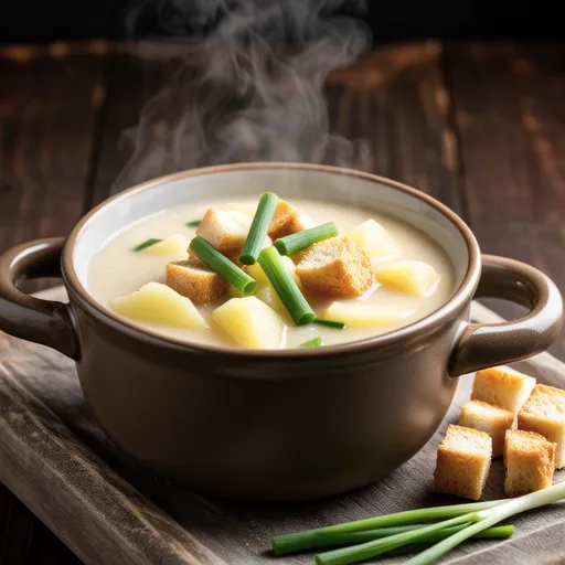 Potato Soup with Croutons