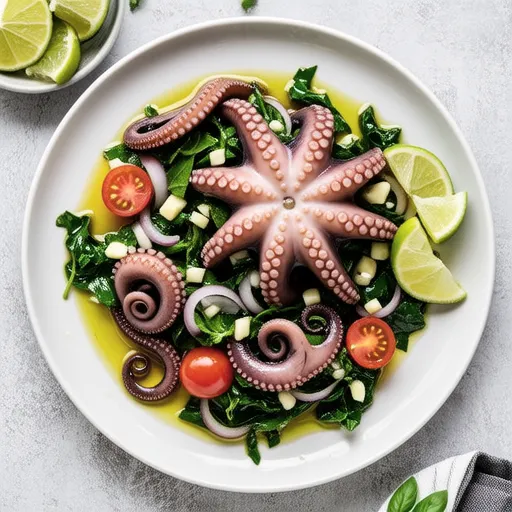 Octopus and Molokhia Marinade