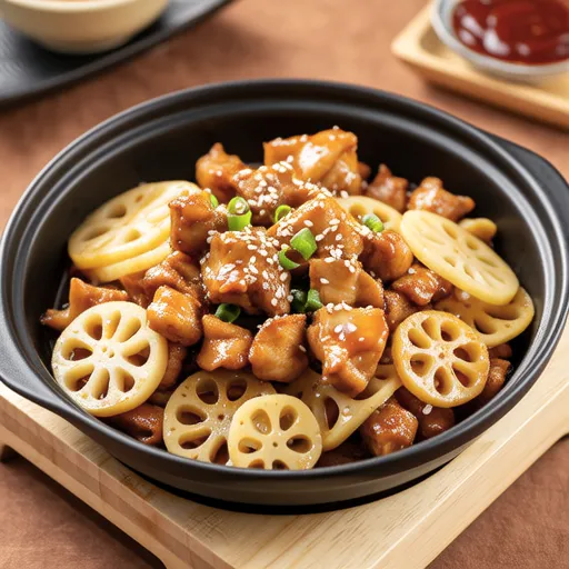 Sweet and Sour Lemon Stir-fry with Chicken and Lotus Root