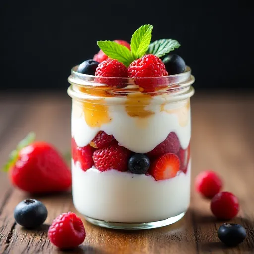 Parfait de yogur y bayas