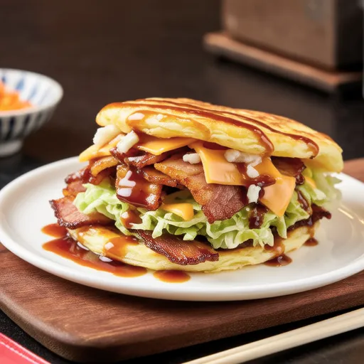 Pork and Mentaiko Cheese Okonomiyaki