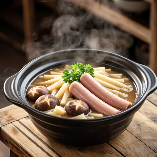 Gobo and Sausage Consomme Soup