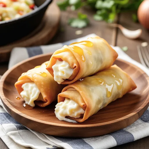 Onion and Cream Cheese Spring Rolls