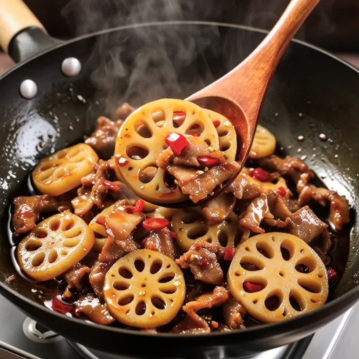 Spicy Stir-fried Lotus Root and Pork
