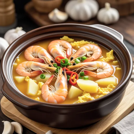 Potato Shrimp Egg Soup