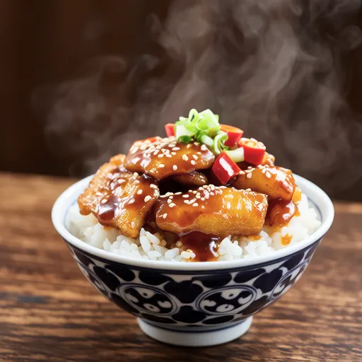 タツタ揚げサンマと香りソースの丼