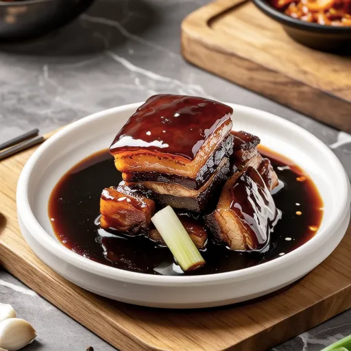 Soy Sauce Braised Pork Belly with Galbi Flavor