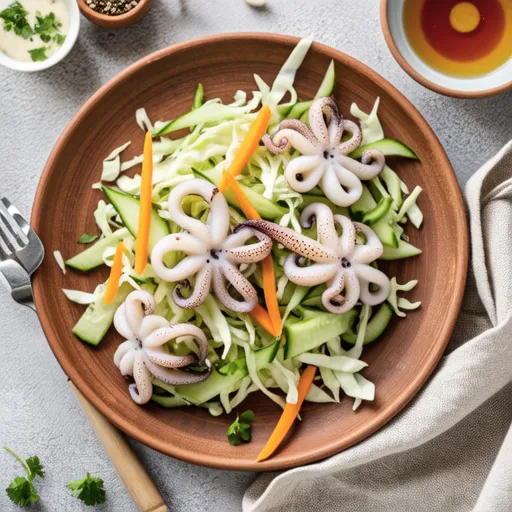 Smoked Squid and Cabbage Refreshing Salad