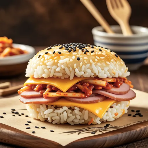 Ham and Cheese Rice Burger