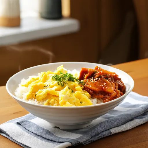 親子丼與炒馬鈴薯