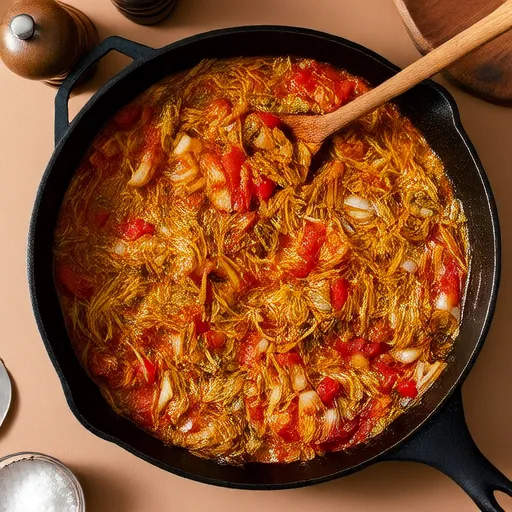 Salteado de tomate y repollo