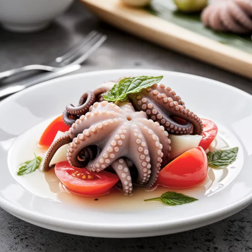 Octopus and Tomato with Light Dashi Dressing