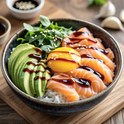Simple and Quality Salmon Avocado Rice Bowl