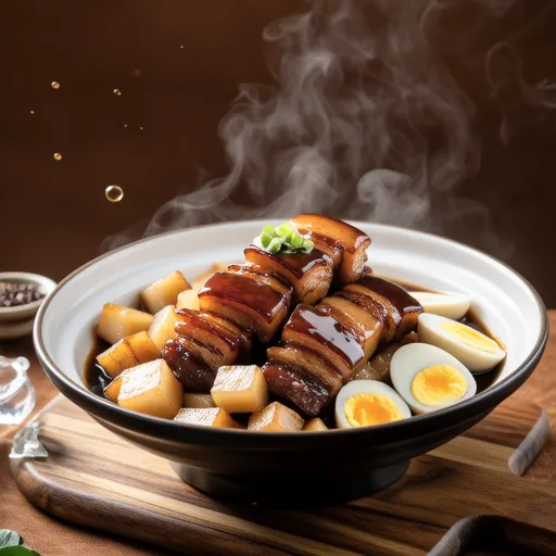 Braised Pork Belly and Daikon with Oyster Sauce