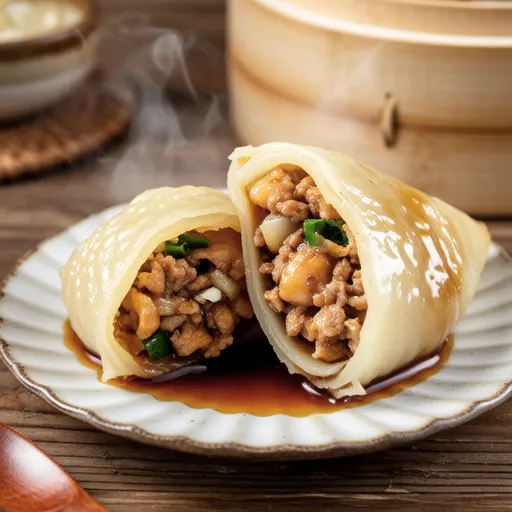 Steamed Turnip with Meat Filling and Sauce