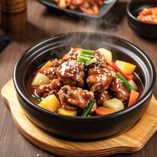 Korean Spicy Braised Chicken (Dakbokkeumtang)