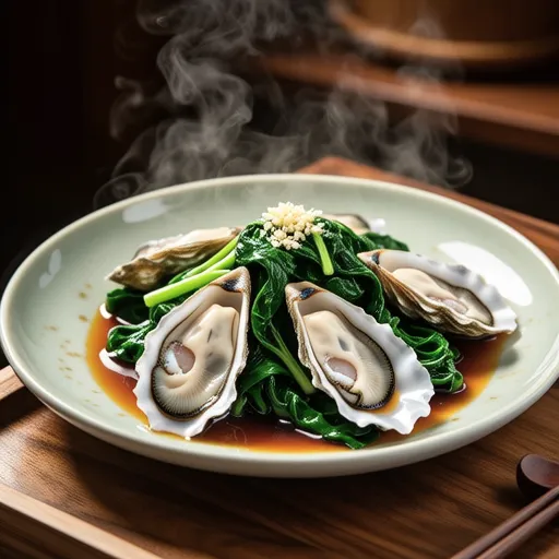 Oysters and Spinach Butter Sauté