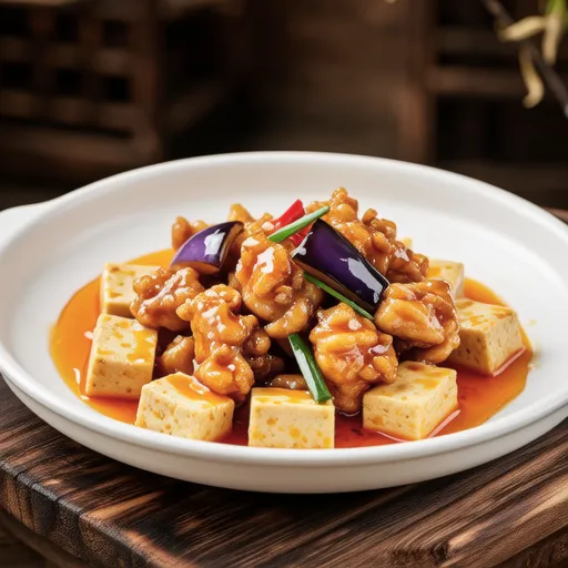 Sweet and Spicy Stir-fried Chicken Breast and Fried Tofu
