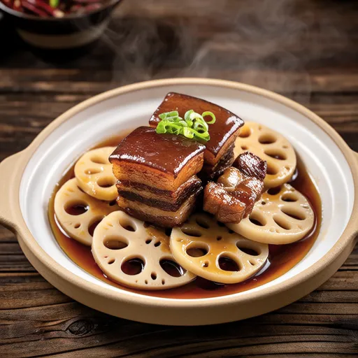 Pork Belly and Lotus Root Butter Steamed Dish