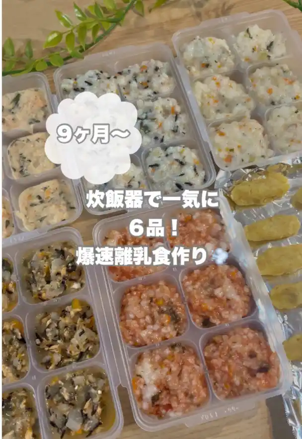 炊飯器で一気に作る爆速離乳食6品
